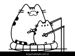 Pusheen boyama sayfası – eğitici aktivite, yaratıcılık