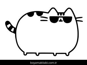 Pusheen boyama sayfası – eğitici aktivite, yaratıcılık