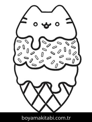 Pusheen boyama sayfası – boyama etkinliği, çocuk aktivitesi