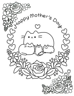 Pusheen boyama sayfası, Pusheen coloring page, Pusheen Anneler Günün kutlu Olsun, 