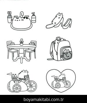 Pusheen boyama sayfası – çocuklar için, çizgi film temalı