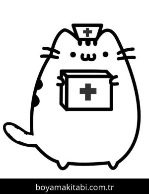 Pusheen boyama sayfası – ücretsiz yazdır, boyama etkinliği