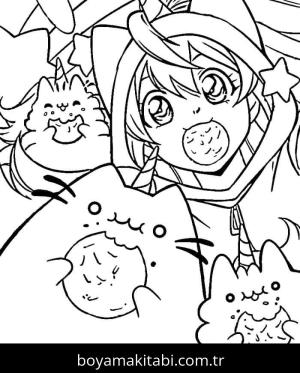 Pusheen boyama sayfası – yaratıcılık, eğlenceli etkinlik