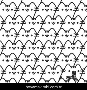 Pusheen boyama sayfası – PDF indir, sevimli karakter