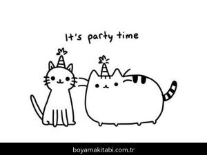 Pusheen boyama sayfası – yaratıcılık, eğlenceli etkinlik