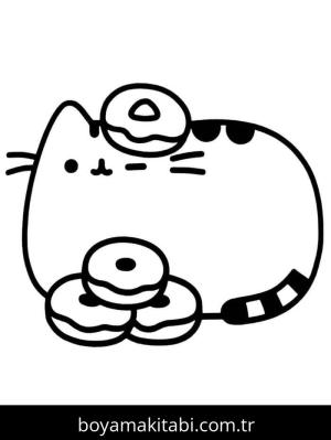 Pusheen boyama sayfası – renkli çizimler, okul öncesi