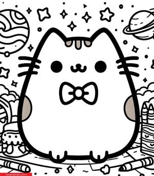 Pusheen boyama sayfası, Pusheen coloring page, , 