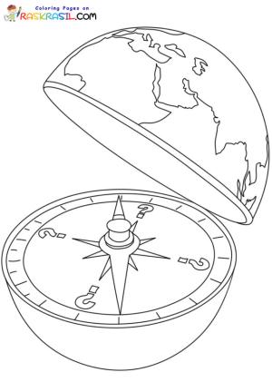 Pusula boyama sayfası,  coloring page, Pusulanın renklendirilmesi için resim, 