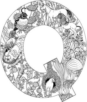 Q Harfi boyama sayfası,  coloring page, Q Harfi Hayvan, 