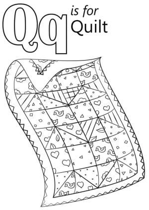 Q Harfi boyama sayfası,  coloring page, Yorgan Harfi Q, 