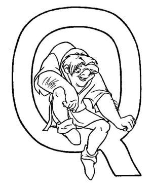 Q Harfi boyama sayfası,  coloring page, Quasimodo Harfi Q, 