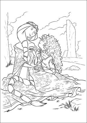 Kraliçe Elinor boyama sayfası,  coloring page, Mutlu Elinor ve Merida, 