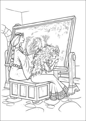 Kraliçe Elinor boyama sayfası,  coloring page, Elinor Ve Merida Nakış, 