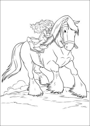 Kraliçe Elinor boyama sayfası,  coloring page, Merida Binme Angus, 