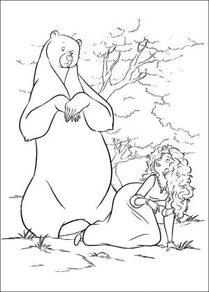 Kraliçe Elinor boyama sayfası,  coloring page, Elinor Ayı Ve Merida, 