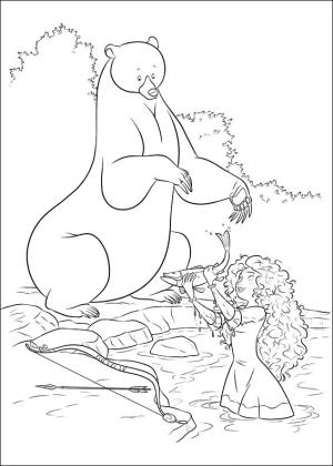 Kraliçe Elinor boyama sayfası,  coloring page, Merida Balık Tutma, 