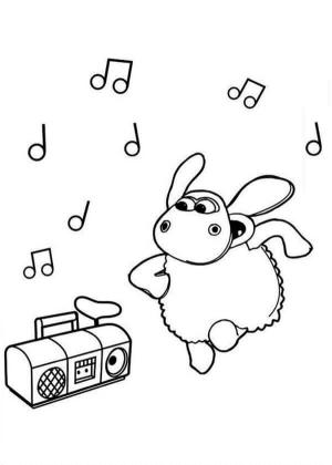 Radio boyama sayfası,  coloring page, Timmy Radyodan Müzik Dinlerken Dans Ediyor, 