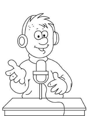 Radio boyama sayfası,  coloring page, Radyo Spikeri, 