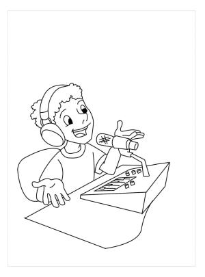 Radio boyama sayfası,  coloring page, Radyo DJ, 