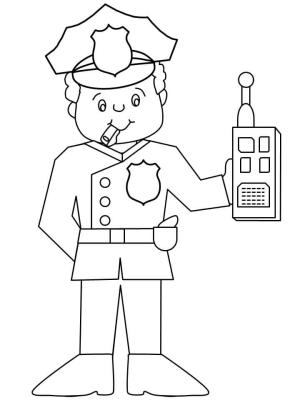 Radio boyama sayfası,  coloring page, Polis Tutuyor Radyo, 