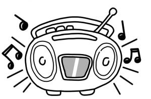 Radio boyama sayfası,  coloring page, Temel Radyo, 