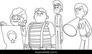 Rafadan Tayfa boyama sayfası – renkli çizimler, okul öncesi