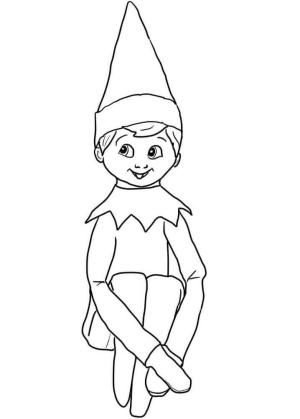 Raftaki Elf boyama sayfası,  coloring page, Rafta Noel Elfi, 