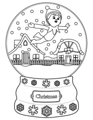 Raftaki Elf boyama sayfası,  coloring page, Kartopunda Rafta Elf, 