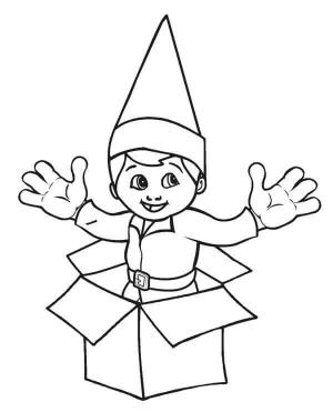 Raftaki Elf boyama sayfası,  coloring page, Rafta Sürpriz Elf, 