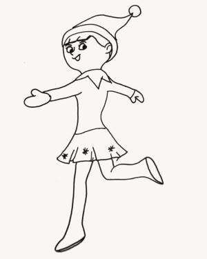 Raftaki Elf boyama sayfası,  coloring page, Rafta Şaşırtıcı Elf, 