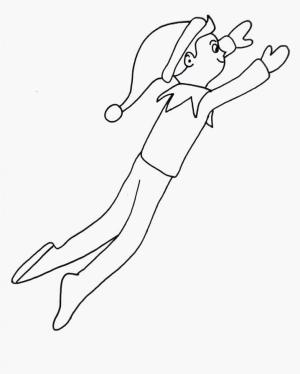 Raftaki Elf boyama sayfası,  coloring page, Elf Rafta Uçuyor, 