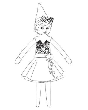 Raftaki Elf boyama sayfası,  coloring page, Sevimli Kız Elf Rafta, 