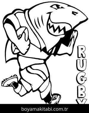 Ragbi boyama sayfası – PDF indir, sevimli karakter