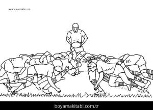 Ragbi boyama sayfası – yaratıcılığı geliştirir, keyifli zaman