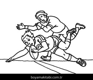 Ragbi boyama sayfası – PDF indir, sevimli karakter