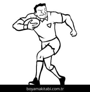 Ragbi boyama sayfası – çizgi film temalı, basit çizim