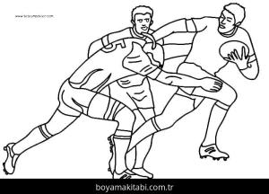 Ragbi boyama sayfası – keyifli zaman, renkli çizimler