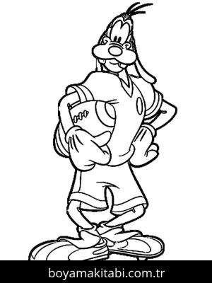 Ragbi boyama sayfası – çizgi film temalı, basit çizim