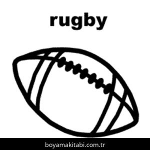 Ragbi boyama sayfası – çocuk aktivitesi, PDF indir