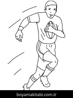 Ragbi boyama sayfası – sevimli karakter, sanatsal çalışma