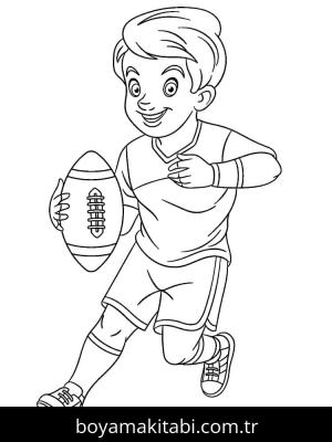 Ragbi boyama sayfası – sanatsal çalışma, çocuklar için