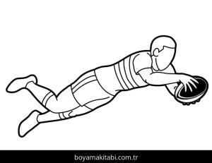 Ragbi boyama sayfası – renkli çizimler, okul öncesi