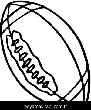 Ragbi boyama sayfası – çizgi film temalı, basit çizim