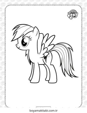 Rainbow Dash boyama sayfası – kolay boyama, eğitici aktivite