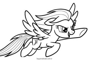 Rainbow Dash boyama sayfası – çocuklar için, çizgi film temalı