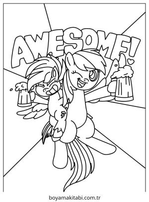 Rainbow Dash boyama sayfası – eğlenceli etkinlik, el becerilerini geliştirir