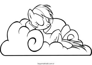 Rainbow Dash boyama sayfası – PDF indir, sevimli karakter