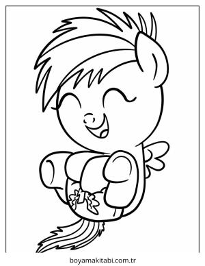 Rainbow Dash boyama sayfası – kolay boyama, eğitici aktivite