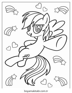 Rainbow Dash boyama sayfası – yaratıcılığı geliştirir, keyifli zaman