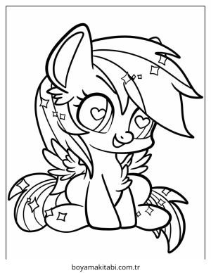 Rainbow Dash boyama sayfası – çocuklar için, çizgi film temalı